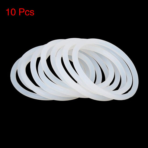 X AUTOHAUX Silicone O-Rings, 50mm OD 43mm ID 3.5mm Width VMQ Seal Gasket for Compressor Valves Pipe Repair, White, Pack of 10