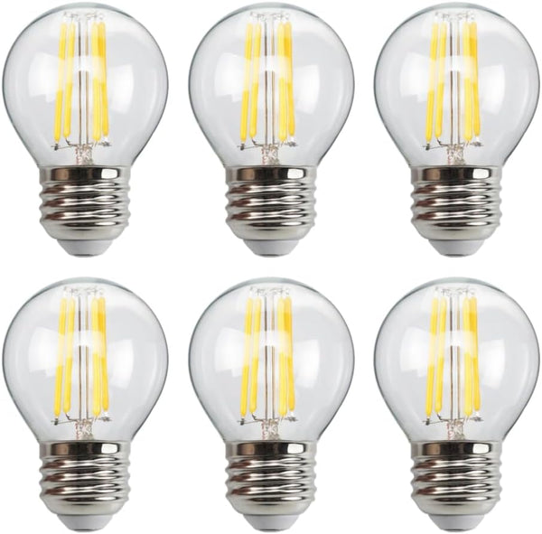 Bitlitshine 6-Pack G45 E26 LED Small Globe Bulbs 60Watt Equivalent, 2700K Warm White,