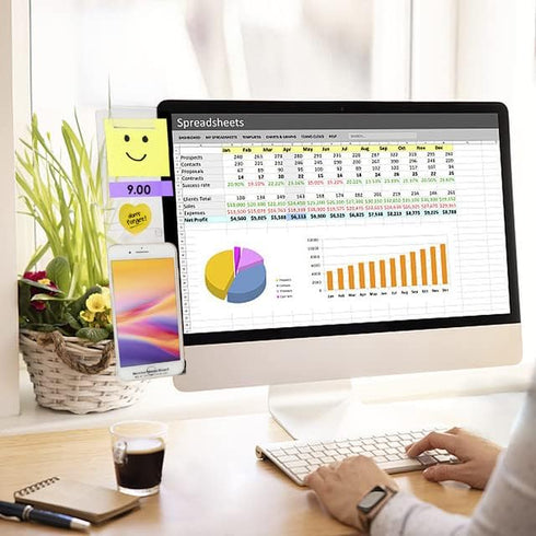 Office Desk Accessories, Computer Monitor Memo Board, Multifunction Sticky Note Holder - 2pcs