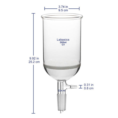 Borosilicate Glass Buchner Filtering Funnel with Coarse Frit (G1), 95mm Inner Diameter, 500ml