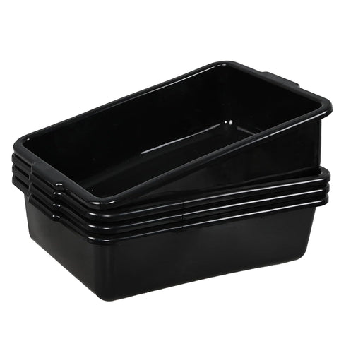 Leendines 24 Liters Commercial Plastic Meat Tub Bus Box, Black Bus Bin/Bus Totes