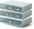 Plastic Storage Drawer, 6 Drawers Desk Organizer, Makeup Organizer, Blue (6.5"L x 8.9"W x 5.1"H)