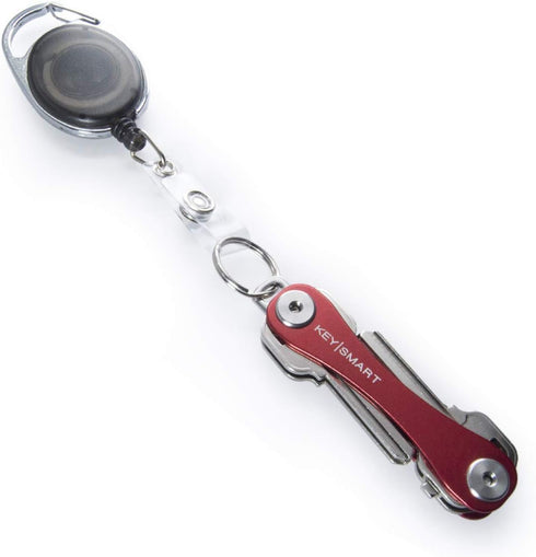 KeySmart Retractable Carabiner, Belt Clip Key Ring and Snap Badge Reel (1-Pack), Durable Badge Holder