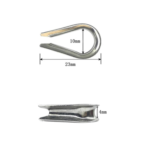 Eowpower 100 Pieces 1/8 inch Wire Rope Aluminum Sleeves Cable Crimps & 16 Pcs M3 Stainless Steel Thimbles