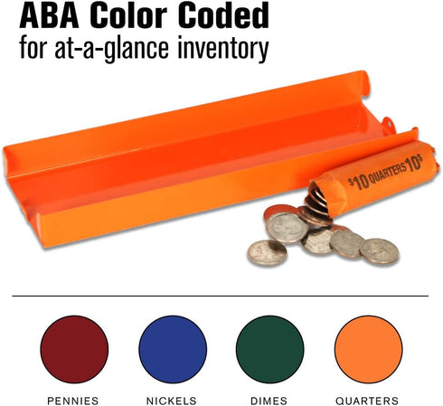 Set BankSupplies Coin Trays Metal Money Organizer Color-Coded Federal Reserve Standards