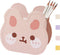 Kawaii Cute Bear Bunny Acrylic Pen Pencil Brush Holder, Desktop Organizer Decoration for Kids Office Makeup Storage