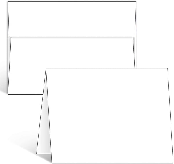 Ohuhu Blank White Cards and Envelopes 50 Pack - 5" x 7"
