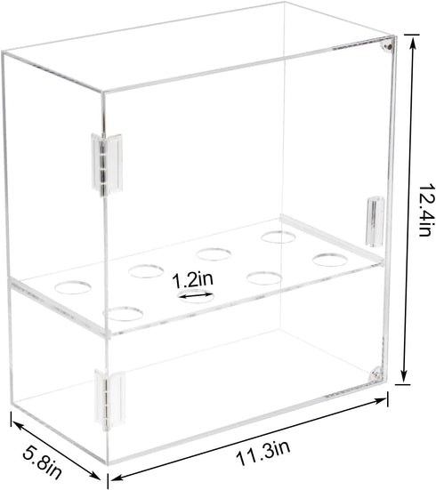 KVMORZE 8 Holes Ice Cream Cone Holder Stand, Acrylic Cabinet With Handle, Transparent Waffle Hand Roll Sushi Display
