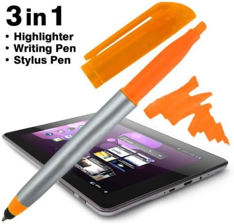 Stylus Ballpoint Pen with Highlighter Tips - 3-in-1 Stylus for Touchscreens, Pack of 10