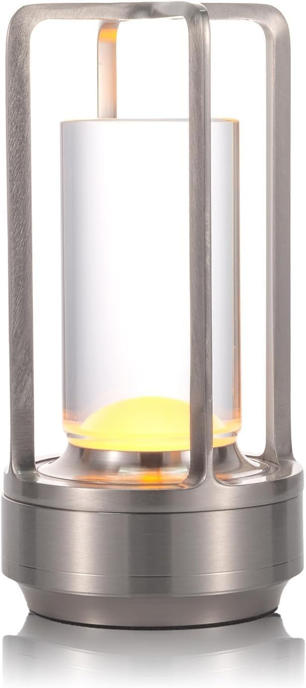 Cordless Table Lamp, 3 Color Stepless Dimming LED Table Light Bedside Nightstand