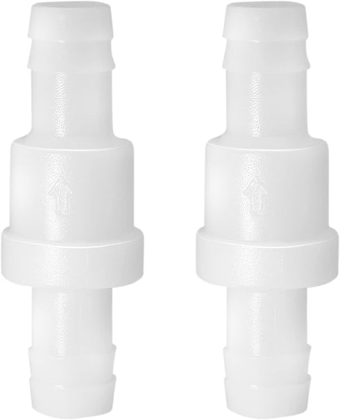 1/2" One Way Inline Check Valve, Non Return Ozone Resistance PVDF Plastic for Fuel Oil Water Gas Pump, Pack of 2