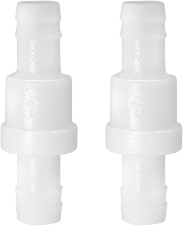 1/2" One Way Inline Check Valve, Non Return Ozone Resistance PVDF Plastic for Fuel Oil Water Gas Pump, Pack of 2