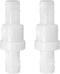 1/2" One Way Inline Check Valve, Non Return Ozone Resistance PVDF Plastic for Fuel Oil Water Gas Pump, Pack of 2