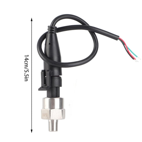 Pressure Transducer Sender Sensor for Oil Fuel Air Water, 1/8" NPT Thread Stainless Steel, 100 PSI