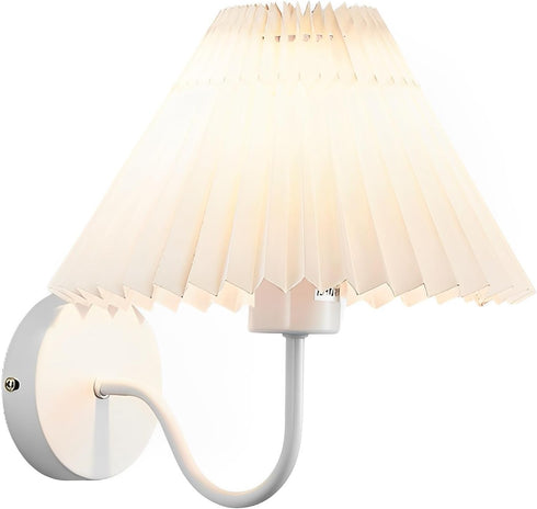 Wall Sconces Indoor Wall Light Fixtures with Pleated Fabric Shade Bathroom Vanity
