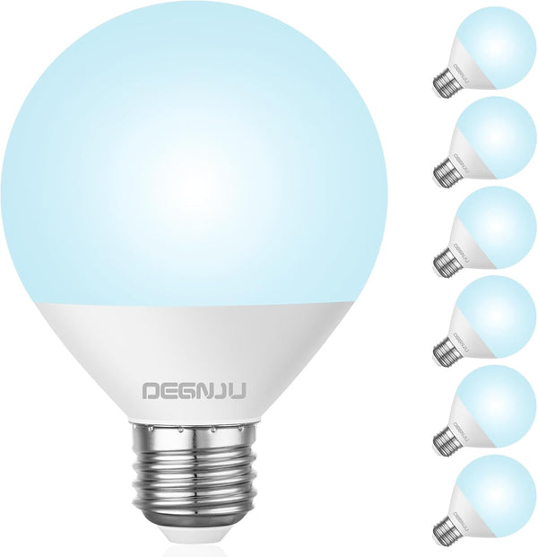 DEGNJU LED Vanity Light Bulbs, 60W Equivalent, Bathroom Light Bulbs 5000K Daylight