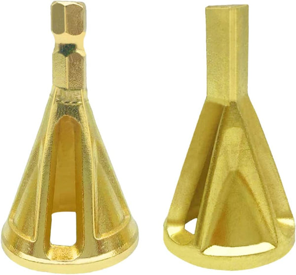 Deburring Drill Bit for Stainless Steel, 2Pcs External Chamfer Tool for Repairing Damaged Bolts, Fits Triangle and