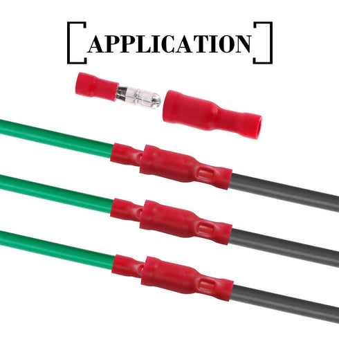 Hilitchi 50Pairs Insulated Male Female Bullet Quick Splice Wire Terminals, Wire Crimp Connectors, Red, 22-16 Gauge