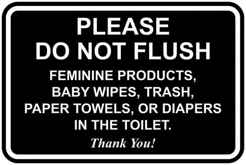 Classic Framed Please Do Not Flush Thank You Bathroom Etiquette Sign, Laser-Engraved, Durable ABS Plastic, 4" x 6" (2