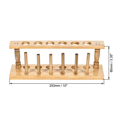 uxcell Wooden Test Tube Holder Rack 6 Wells 6 Pins for 16-20mm Centrifuge Tubes 2Pcs