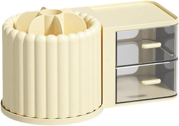 Rotating Pen Holder - Convenient Makeup Brush Organizer and Desktop Pen Supply Holder for Office