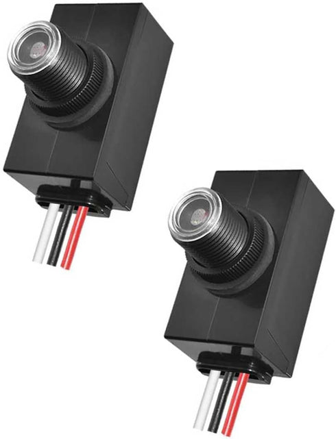 ZDRU 2Pcs Hard-Wired Post Eye Light Control Sensor, 100-277V Auto On/Off, Outdoor Waterproof
