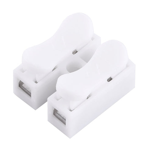 Push Quick Wire Cable Connector, 100pcs 10A 220V 2 Pin Spring Loaded Electrical Connectors