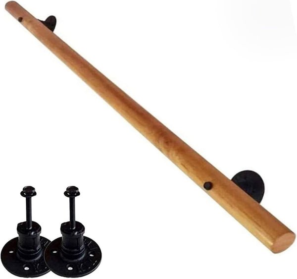 PAUANI Stairs Handrails Railing - Indoor Wall Mount Wooden Armrest, Safety Non-Slip Stair