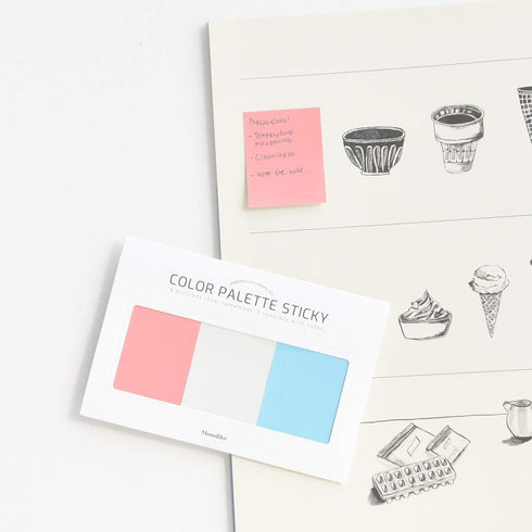 Monolike Color Palette Sticky Solid 301 A SET 4p, Self-Adhesive Memo Pad 30 sheets