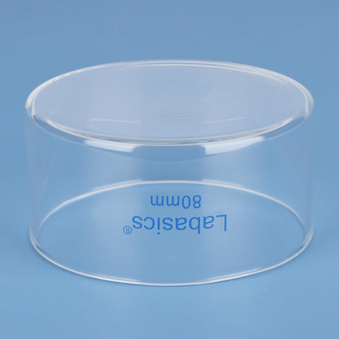 Crystallizing Dish, No Spout Flat Bottom High Borosilicate Glass for Crystallization, 80 mm, 100 ml