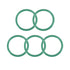 uxcell Fluorine Rubber O-Rings, 43mm OD 36mm ID 3.5mm Width FKM Seal Gasket for Machinery Plumbing, Green, Pack of 5