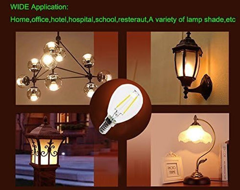2W G45/G14 Bulbs Dimmable(4 Pack)- E14 Bulb 20W 2700K 110V~130V CTKcom Candelabra LED Base Vintage Edison LED