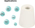 MECCANIXITY Rubber Tapered Plug, 17mm to 23mm with Hole, Test Tubes Bungs Stopper, White, 5 Pieces