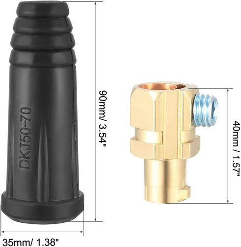 uxcell TIG Welding Panel Connector DKJ50-70 Quick Fitting Black