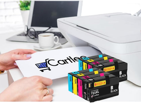 Cartlee Set of 8 Compatible 711 711XL High Yield Ink Cartridges for HP Designjet T120 T520 Printers