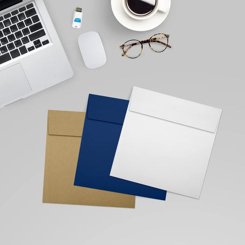 LUXPaper Square Invitation Envelopes | Peel & Press | 5 1/4" x 5 1/4" | 50 Qty, Bright White, 70lb. Text