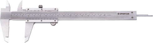 Spurtar Vernier Caliper, 6" Stainless Steel Measuring Tool, 0-6Inch/0-150mm Manual Micrometer