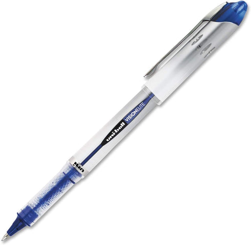 Uni-Ball Vision Elite Stick Rollerball Pen - 0.8mm Bold Point, Blue Ink, 12-Count