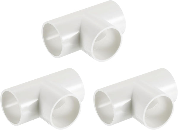 uxcell 1-1/4" PVC Tee, 3 Pcs 3 Way Elbow Connector Furniture Grade