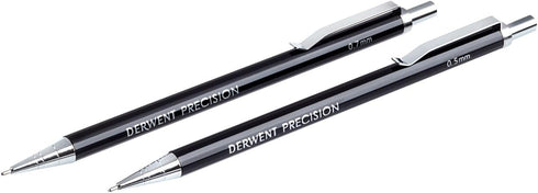 Derwent Mechanical Pencils 0.7, Metal Barrel, Precision, HB (2302429)