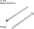 uxcell M4x75mm Machine Screws, Pan Phillips Cross Head Screw, 304 Stainless Steel Fasteners, 10Pcs