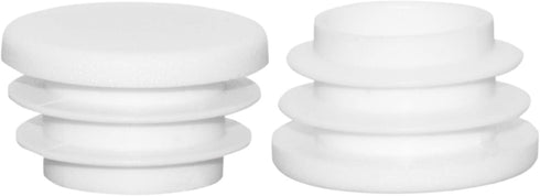 Flyshop White Round Ribbed Tube Inserts Chair Table Legs Plastic Plugs Tubing