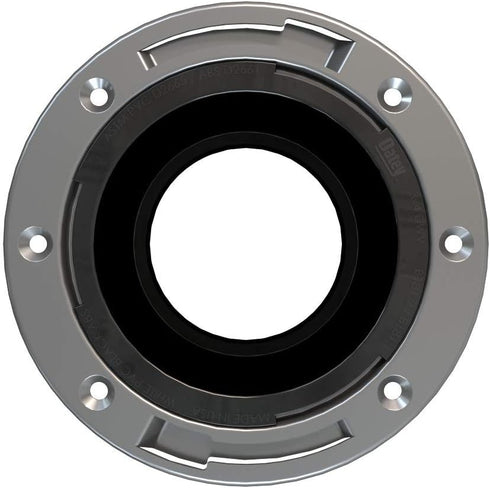 Oatey 43494 Fast Set Black ABS Stainless Steel Ring Closet Flange - 3-Inch x 4-Inch