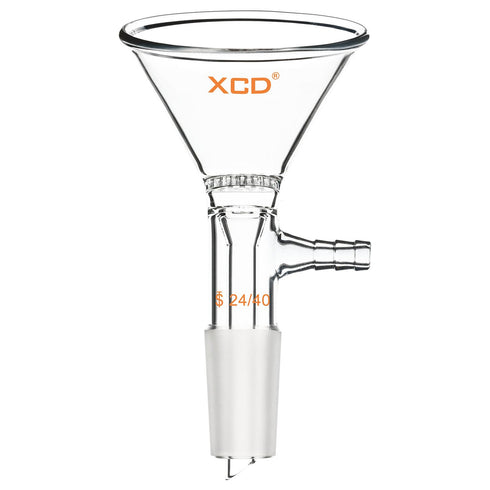 Glass Filter Funnel, Borosilicate Suction Funnel with 90mm Top Outer Dimension and 24/40 Inner Joint