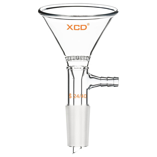 Glass Filter Funnel, Borosilicate Glass Suction Funnel with 75 mm Top Outer Dimension and 24/40 Inner Joint