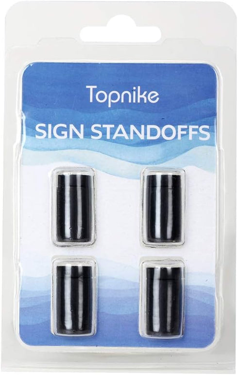 Sign Standoff 1/2" x 3/4", Black Aluminum Sign Standoff Screw for Acrylic, Glass, PVC, Pack of 4
