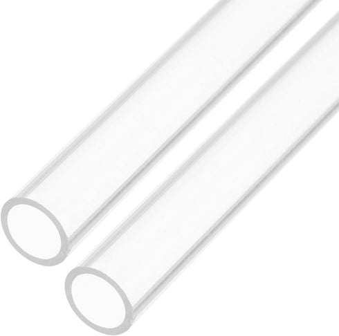 12" Clear Plastic Rigid Pipe, 7mm x 10mm Acrylic Tube for Plumbing, Hydraulics, DIY, 2Pcs