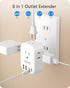 LENCENT 3 to 2 Prong Outlet Adapter, 2 Prong Outlet Extender with 4 AC Outlets 4 USB Charger Cube for Non-Grounded