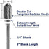 SC-5L6 Tungsten Carbide Burr - 6” Long Double Cut Carbide Burr File with 1/4 Shank Dia Cylinder, 1pcs