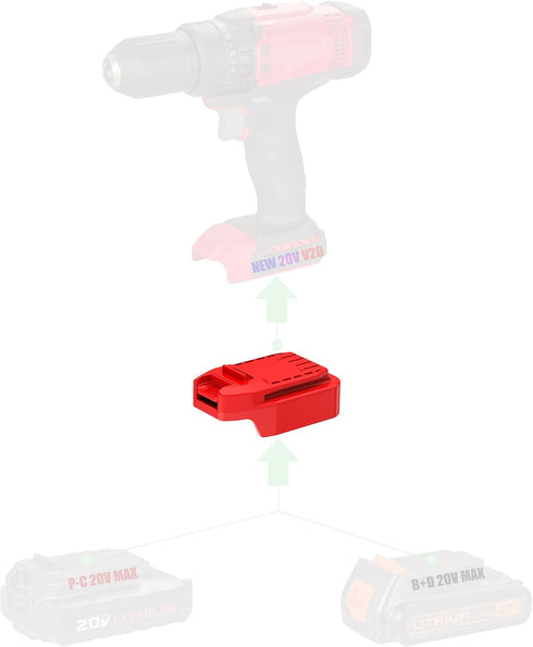 Adapter Upgrade for Craftsman 20V V20 Tools, Compatible with Porter Cable and Black & Decker 20V MAX Batteries